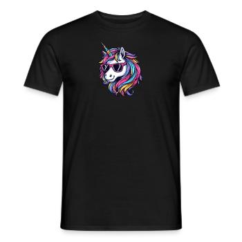 Cool unicorn with sunglasses - Men's T-Shirt - black - Front - AI Model Male 178 light (178cm)