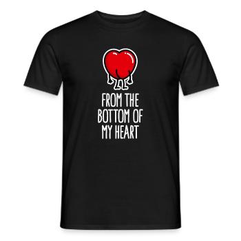 Drôle de Saint-Valentin Ass Heart dessin animé - T-shirt homme - noir - Devant - AI Model Male 178 light (178cm)