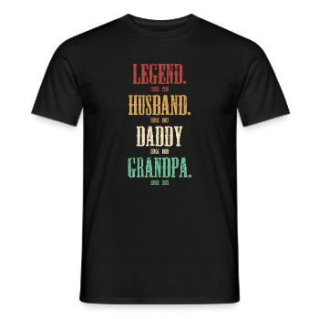 Legend Roles: Husband Dad Grandpa - Men's T-Shirt - black - Front - AI Model Male 178 light (178cm)