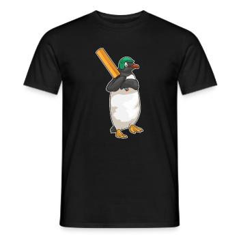 Penguin Cricket Cricket Bat - T-shirt homme - noir - Devant - AI Model Male 178 light (178cm)