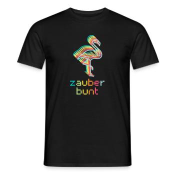 Zauberbunt - Flamingo - Wortschätze - Männer T-Shirt - Schwarz - Vorne - AI Model Male 178 light (178cm)