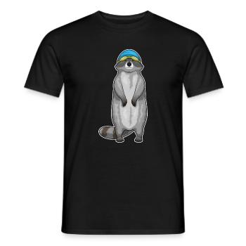 Été pour la baignée de natation des ratons laveurs - T-shirt homme - noir - Devant - AI Model Male 178 light (178cm)