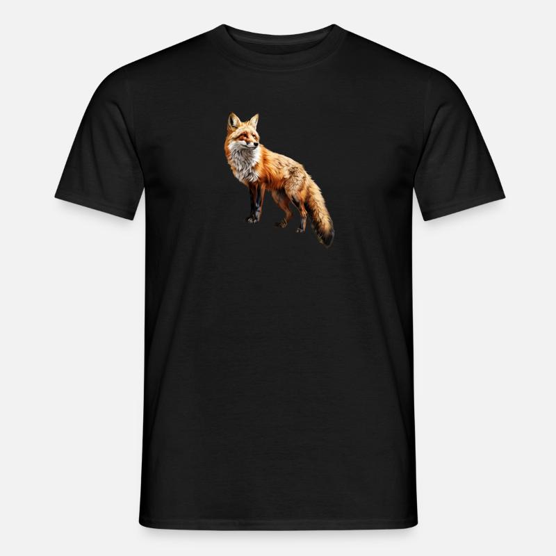 Roter Fuchs – Wildtier Alpen Design - Männer T-Shirt - Schwarz