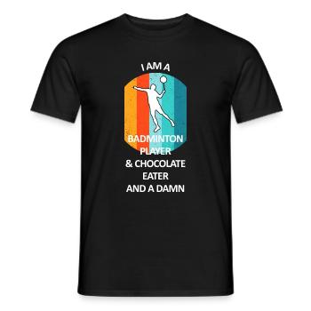 Badminton Badminton Badminton Player Chocolat - T-shirt homme - noir - Devant - AI Model Male 178 light (178cm)
