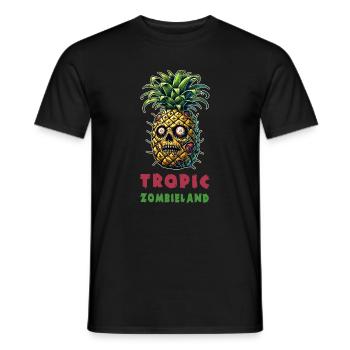 Tropic Zombieland pineapple - Men's T-Shirt - black - Front - AI Model Male 178 light (178cm)