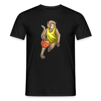 Affe Basketballspieler Basketball - Männer T-Shirt - Schwarz - Vorne - AI Model Male 178 light (178cm)