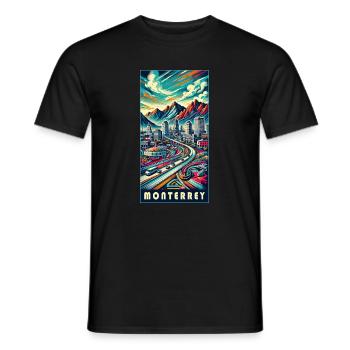 Monterrey Mexiko Stadt Reise Design - Männer T-Shirt - Schwarz - Vorne - AI Model Male 178 light (178cm)