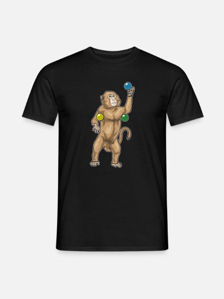 Monkey juggler juggling - Men's T-Shirt - black