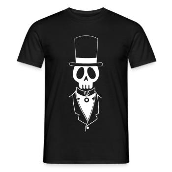 Vintage White Skull - Men's T-Shirt - black - Front - AI Model Male 178 light (178cm)
