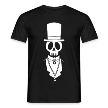 Tête de mort blanche vintage - T-shirt homme - noir - Devant - AI Model Male 178 light (178cm)