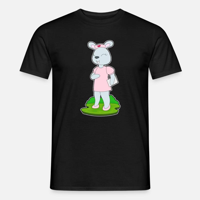 Hase Krankenschwester - Männer T-Shirt - Schwarz
