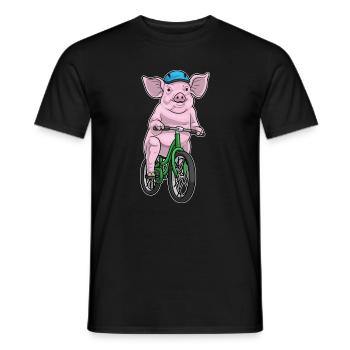 Vélo cochon - T-shirt homme - noir - Devant - AI Model Male 178 light (178cm)