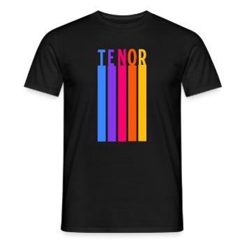 Chœur Voix Ténor Rayures Rétro - T-shirt homme - noir - Devant - AI Model Male 178 light (178cm)