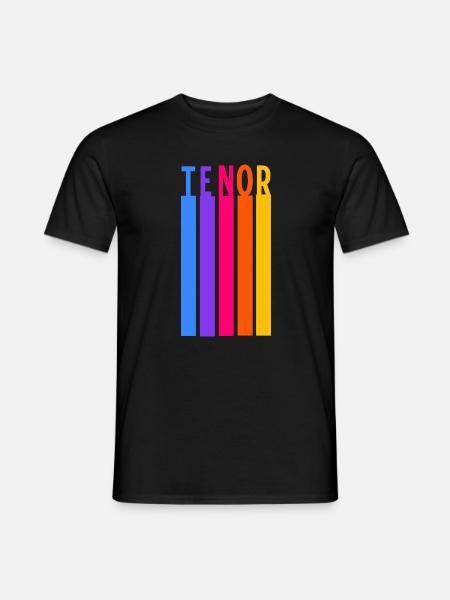 Chœur Voix Ténor Rayures Rétro - T-shirt homme - noir