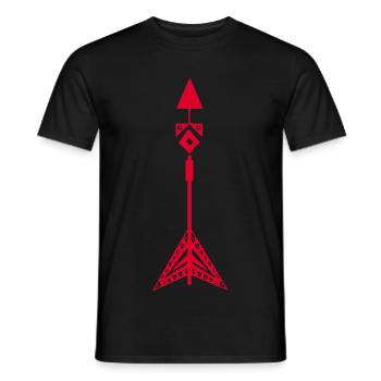 Rotes Symbol eines Pfeils der amerikanischen Ureinwohner - Männer T-Shirt - Schwarz - Vorne - AI Model Male 178 light (178cm)