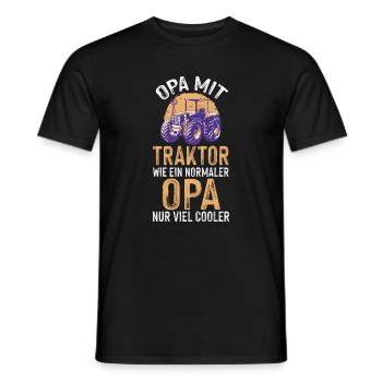 Landwirt Bauernhof Farmer Bauer Opa Großvater Trak - Männer T-Shirt - Schwarz - Vorne - AI Model Male 178 light (178cm)