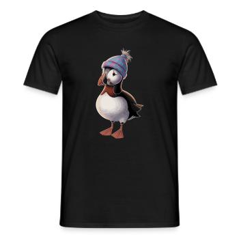 Beau macareux avec chapeau - T-shirt homme - noir - Devant - AI Model Male 178 light (178cm)