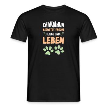 Liebe und Leben mit Pfoten Hund - Männer T-Shirt - Schwarz - Vorne - AI Model Male 178 light (178cm)