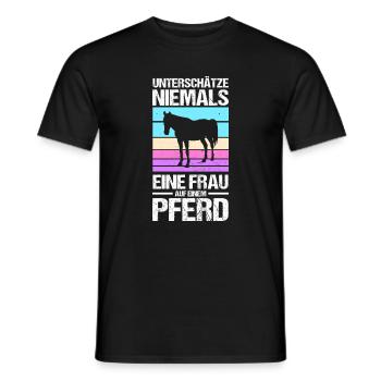 Reiten Pferdeliebhaber Reiterhof Pferde - Männer T-Shirt - Schwarz - Vorne - AI Model Male 178 light (178cm)