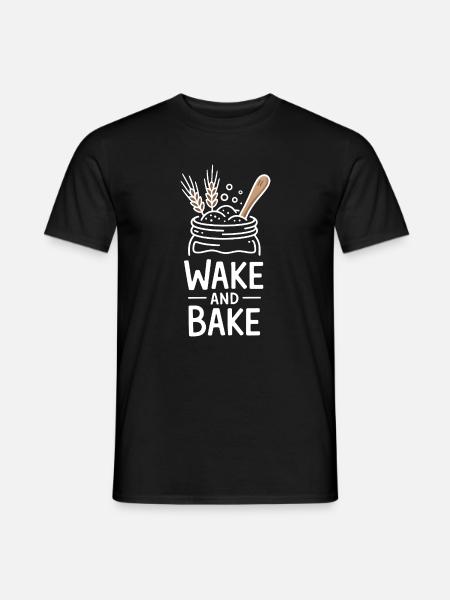 Weck-und-Bake-Morgenglas-Kunst - Männer T-Shirt - Schwarz