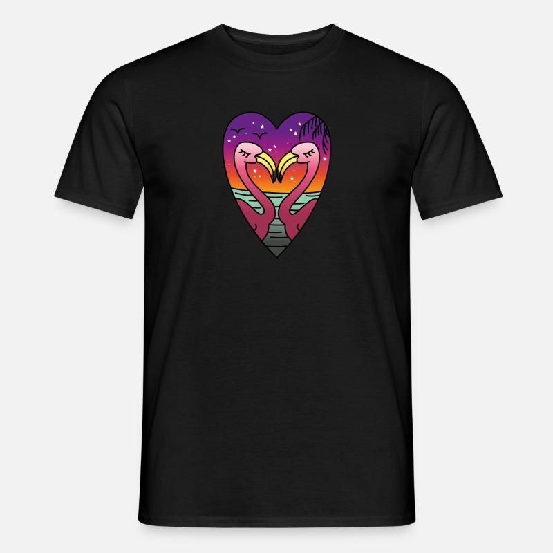 Flamingos - Männer T-Shirt - Schwarz