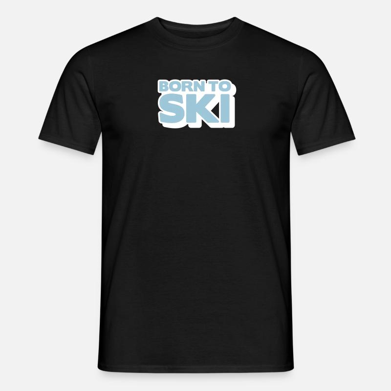 born to ski 2 col - Männer T-Shirt - Schwarz