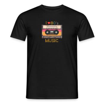 I Love 80's Music - Men's T-Shirt - black - Front - AI Model Male 178 light (178cm)