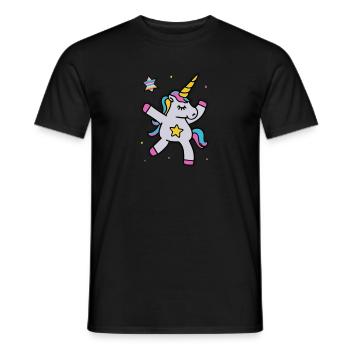 Tanzendes Einhorn Unicorn Dabbing - Männer T-Shirt - Schwarz - Vorne - AI Model Male 178 light (178cm)