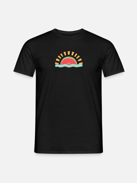Lever de soleil à la pastèque - T-shirt homme - noir