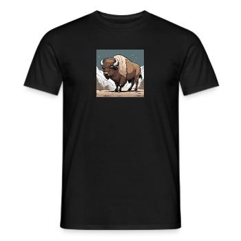Bison - Men's T-Shirt - black - Front - AI Model Male 178 light (178cm)
