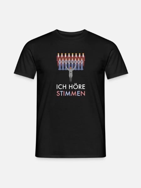 Ich höre Stimmen Chor Singen Geschenk - Männer T-Shirt - Schwarz