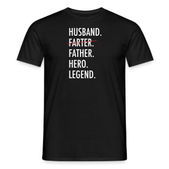 Mari Farter Père Héros Légende Fête des Pères - T-shirt homme - noir - Devant - AI Model Male 178 light (178cm)
