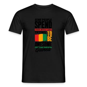 Guinée Guinée Guinée Drapeau Guinée Citation amusante - T-shirt homme - noir - Devant - AI Model Male 178 light (178cm)