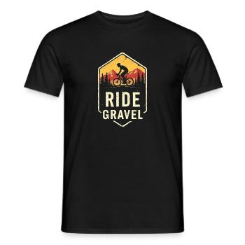 Ride Grave Gravel Bike Rennrad Cyclocross Vintage - Männer T-Shirt - Schwarz - Vorne - AI Model Male 178 light (178cm)