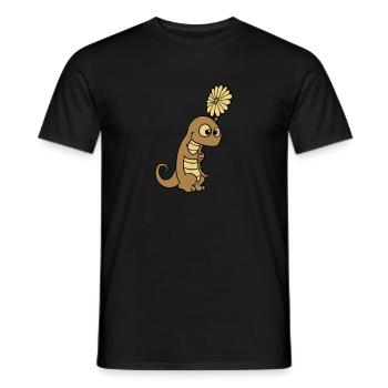 lezard fleur - T-shirt homme - noir - Devant - AI Model Male 178 light (178cm)