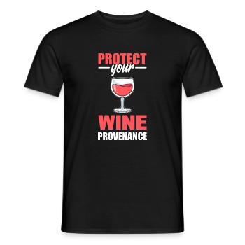 Protect your wine origin Well-aged wine - Men's T-Shirt - black - Front - AI Model Male 178 light (178cm)