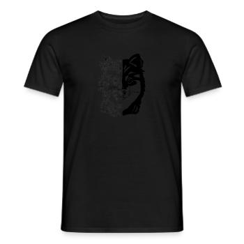 Finnish lapphund with flowers - Men's T-Shirt - black - Front - AI Model Male 178 light (178cm)