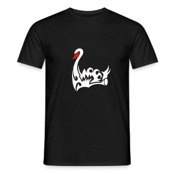 Schwan w - Männer T-Shirt - Schwarz - Vorne - AI Model Male 178 light (178cm)