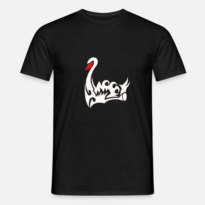 Schwan w - Männer T-Shirt - Schwarz