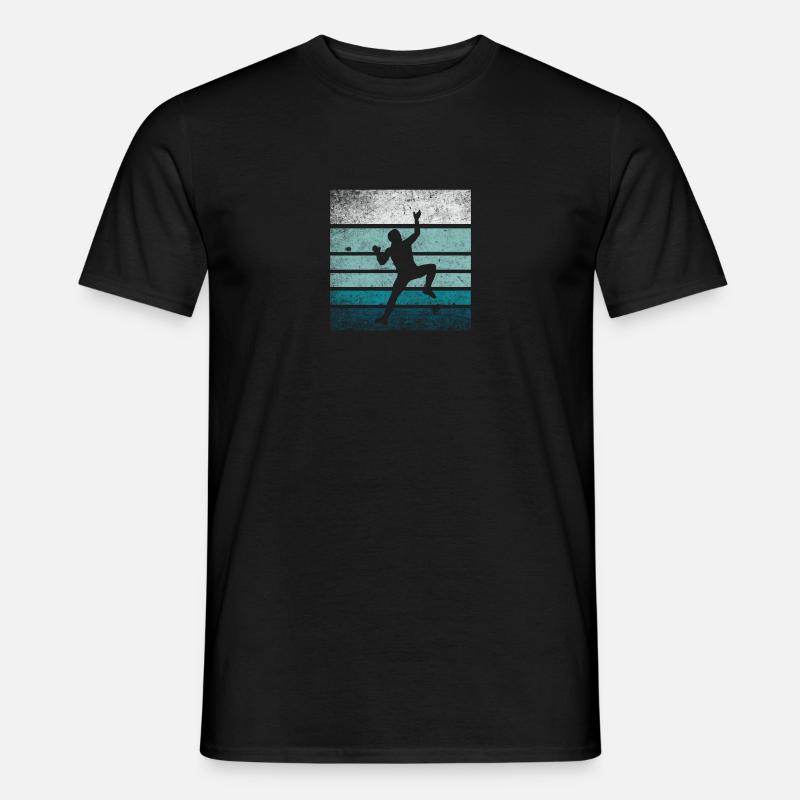 Klettern Retro Silhouette - Männer T-Shirt - Schwarz