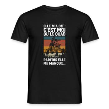 Quad Moto Véhicule Motorisé - T-shirt homme - noir - Devant - AI Model Male 178 light (178cm)