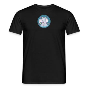Un éléphant fête son anniversaire - T-shirt homme - noir - Devant - AI Model Male 178 light (178cm)