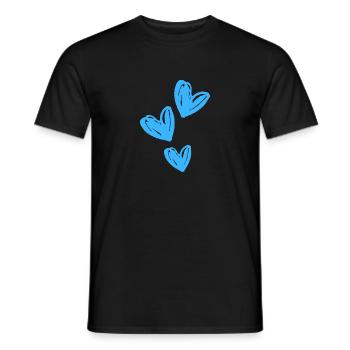 Hearts Blue Icon - Men's T-Shirt - black - Front - AI Model Male 178 light (178cm)