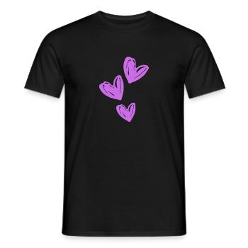 Hearts Purple Icon - Men's T-Shirt - black - Front - AI Model Male 178 light (178cm)