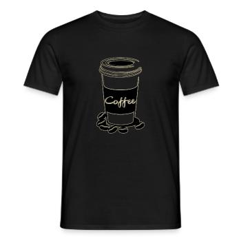 Coffee, Kaffee- - Männer T-Shirt - Schwarz - Vorne - AI Model Male 178 light (178cm)