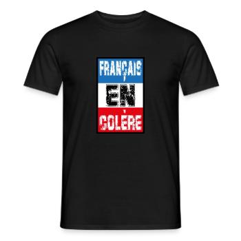 Français en colère - T-shirt homme - noir - Devant - AI Model Male 178 light (178cm)