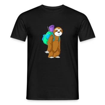 camping sloth - T-shirt homme - noir - Devant - AI Model Male 178 light (178cm)