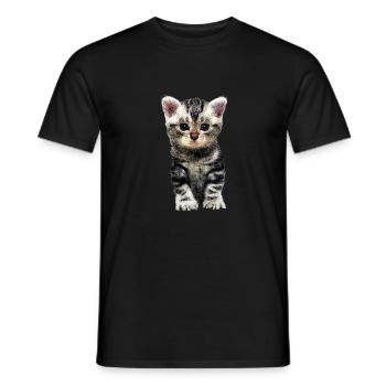 cat - Men's T-Shirt - black - Front - AI Model Male 178 light (178cm)