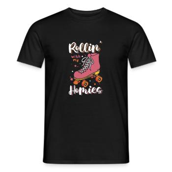 Rollin With My Homey Roller Skate - Männer T-Shirt - Schwarz - Vorne - AI Model Male 178 light (178cm)