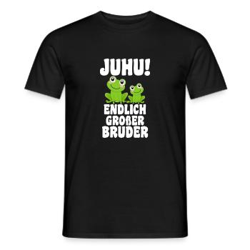 Bruder Geschwister Frosch Grosser Bruder Geschenk - Männer T-Shirt - Schwarz - Vorne - AI Model Male 178 light (178cm)